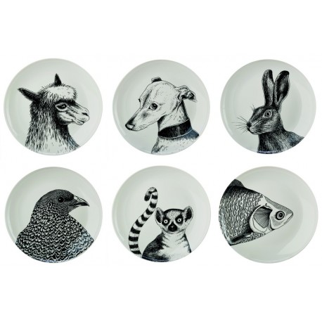 Assiettes animaux porcelaine Pols Potten Animals (set de 6)