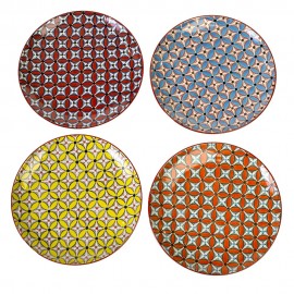 pols potten hippy set de 4 grandes assiettes multicolores 230-400-401