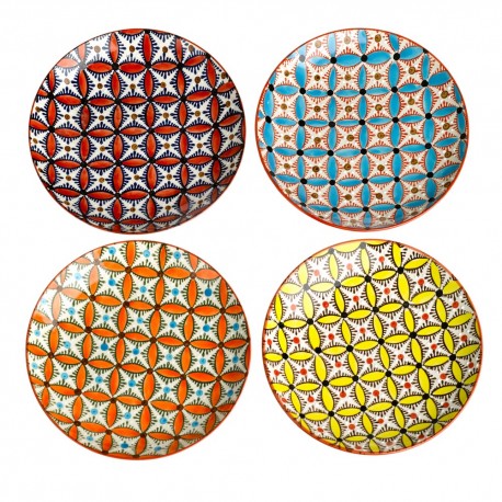 Petites assiettes multicolores Pols Potten Hippy (set de 4)