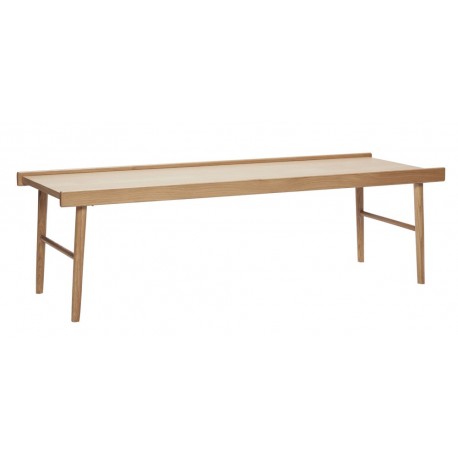 hubsch table basse rectangulaire scandinave annees 60 bois clair