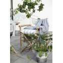 ib laursen chaise pliante accoudoirs bois bambou toile blanche 2297-00