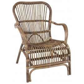 IB Laursen Retro-Vintage-Sessel aus geflochtenem Naturrattan