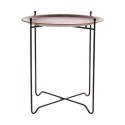 hk living table basse d appoint plateau rond amovible noyer mta2822