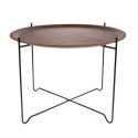 hk living table d appoint ronde plateau amovible bois metal mta2821