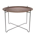 Table d'appoint ronde plateau amovible bois métal HK Living