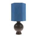 Abat-jour hexagonal pour lampe de table lin bleu HK Living