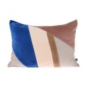 hk living coussin rectangulaire patchwork design velours multicolore tku2058