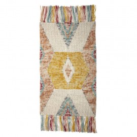 Tapis en laine franges couleurs pastel bloomingville