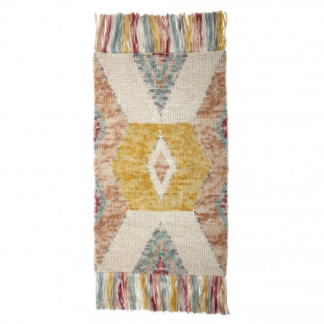 Tapis en laine franges couleurs pastel bloomingville