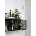 nordal etagere murale style indusrtiel metal noir grillage 3 niches 1099