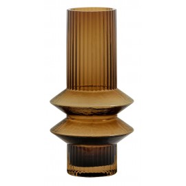nordal vase verre ambre style retro art deco 9076 rilla