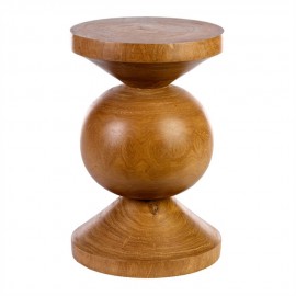pols potten ball tabouret bois sculpte 500-030-025