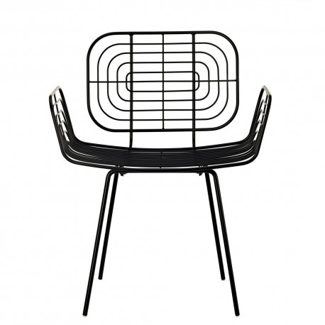 pols potten chaise design avec accoudoirs metal noir 300-020-010
