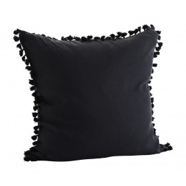 Housse de coussin pompons lin Madam Stoltz