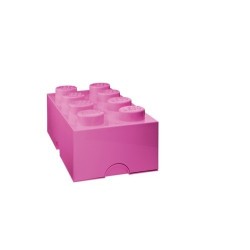 BOITE RANGEMENT EMPILABLE LEGO ROSE CLAIR L