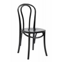 Chaise bistrot bois noir brillant Nordal