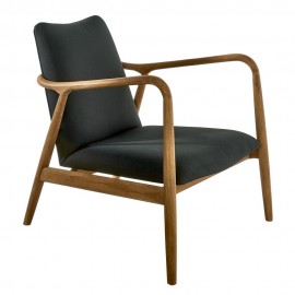 Fauteuil design rétro scandinave Pols Potten Charles noir