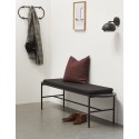 Banc design noir bois et métal coussin Hübsch