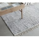 Tapis coton tisse gris blanc 127 x 180 cm Hübsch