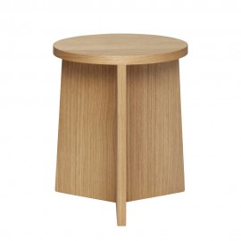 Tabouret design rond bois Hübsch