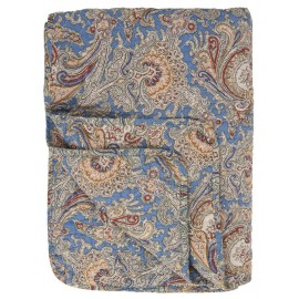 couvre lit matelasse motif paisley ib laursen bleu marron 0715-13