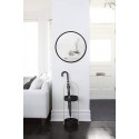 miroir mural rond bord en caoutchouc noir umbra hub 24 1008243-040 d 61 cm