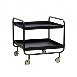 house doctor trolley table basse desserte a roulette metal noir pj0140