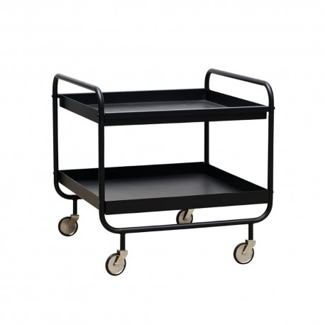 house doctor trolley table basse desserte a roulette metal noir pj0140