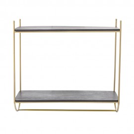 bloomingville carly etagere murale bois manguier laiton 82045231