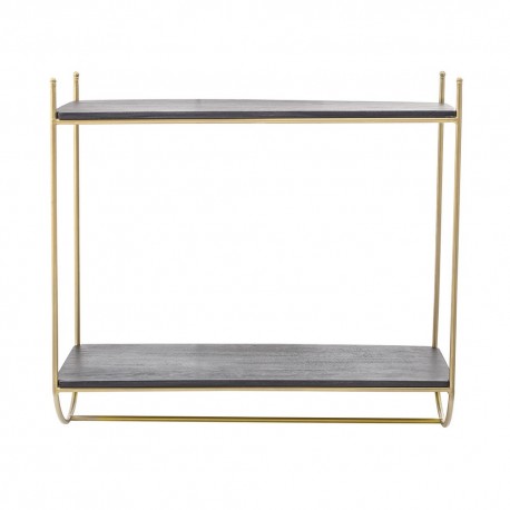 bloomingville carly etagere murale bois manguier laiton 82045231