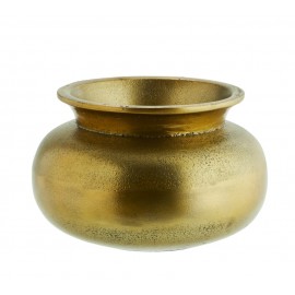 madam stoltz petit vase plat aluminium laiton antique AEI-15823-B