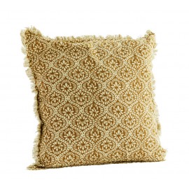 Housse de coussin coton imprimé franges Madam Stoltz