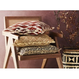 Madam Stoltz Kissenbezug aus bedruckter Baumwolle mit Fransen