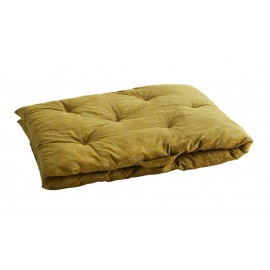 Coussin long de banc jaune moutarde coton imprimé Madam Stoltz