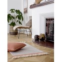 Tapis descente de lit en laine couleur beige franges Bloomingville