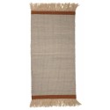 Tapis descente de lit en laine couleur beige franges Bloomingville