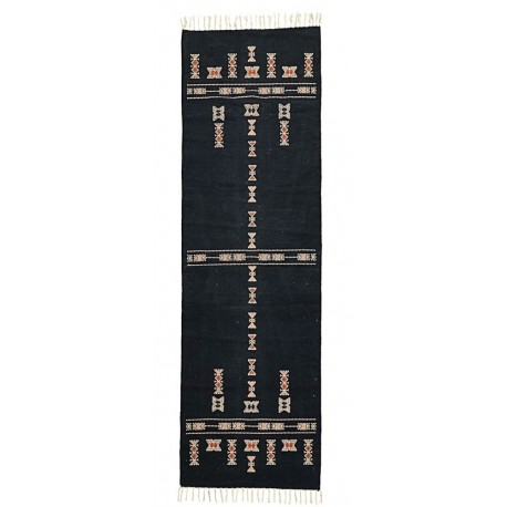 house doctor mila tapis long coton noir motifs ethniques ad0999-70X240