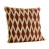madam stoltz housse de coussin carree imprime orange rouille franges
