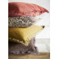 madam stoltz coussin carre 50 x 50 cm fleuri coton franges CC-5050-16
