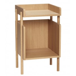 hubsch table d appoint chevet design epure bois clair 880914