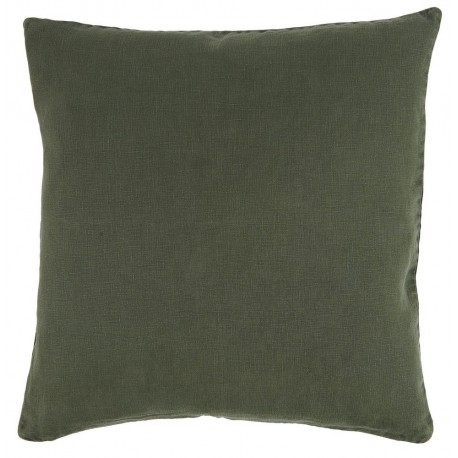 housse de coussin carree 50 x 50 cm lin vert fonce ib laursen 6203-55