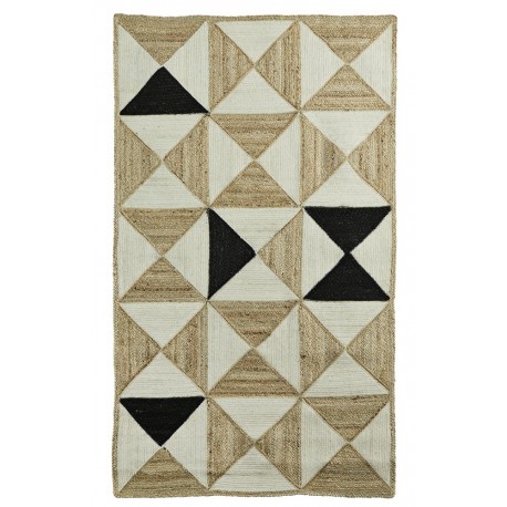 Tapis descente de lit jute tressé motifs géométriques Madam Stoltz