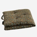 Coussin de fauteuil coton imprimé motif fleuri Madam Stoltz vert