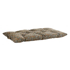 madam stoltz coussin de fauteuil coton imprime motif fleuri vert olive
