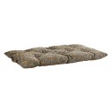 madam stoltz coussin de fauteuil coton imprime motif fleuri vert olive