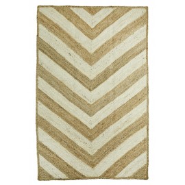 Tapis jute bicolore naturel écru avec motifs Madam Stoltz