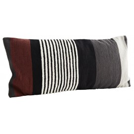 Housse de coussin long rectangulaire coton rayures Madam Stoltz