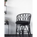 madam stoltz fauteuil bois bambou noir retro vintage 19676BL