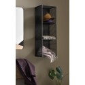 nordal etagere murale style indusrtiel metal noir grillage 3 niches 1099