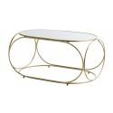 madam stoltz table basse ovale laiton marbre blanc style retro chic L005